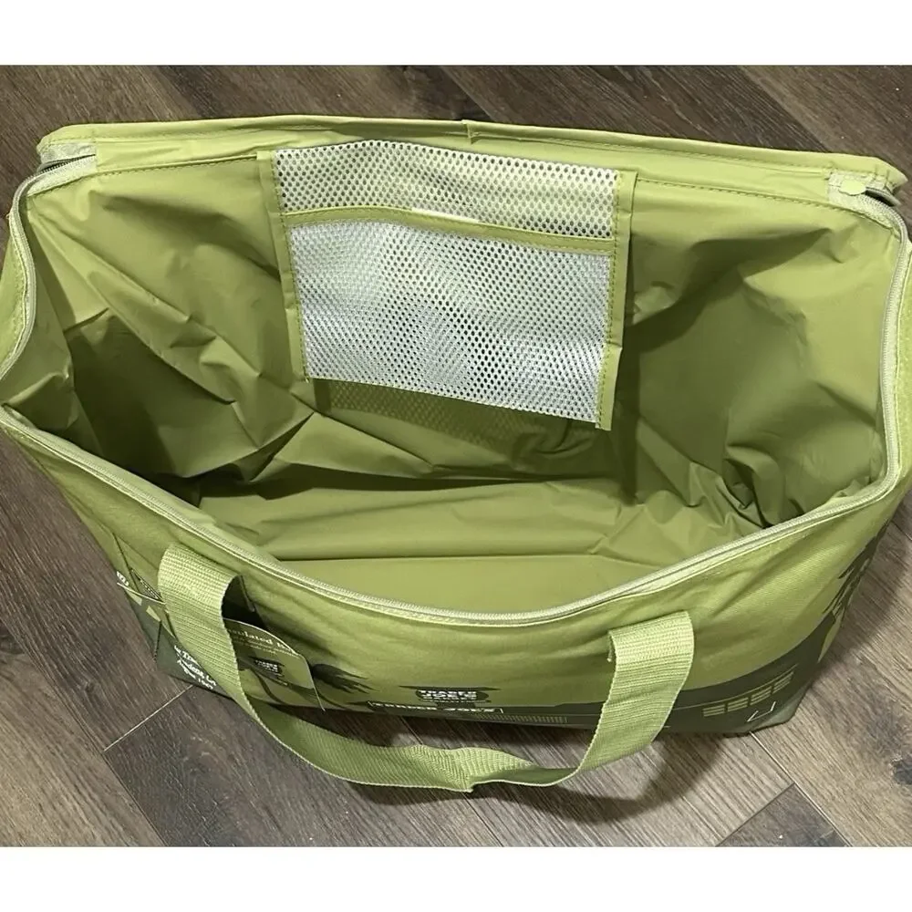 Trader Joe's Reusable Large Insulated Cooler Tote Bag Olive Avocado Green NEW